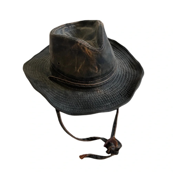 Sold Dorfman Pacific Co. DPC Vegan leather Cotton Western Cowboy Hat Medium - Picture 3 of 7
